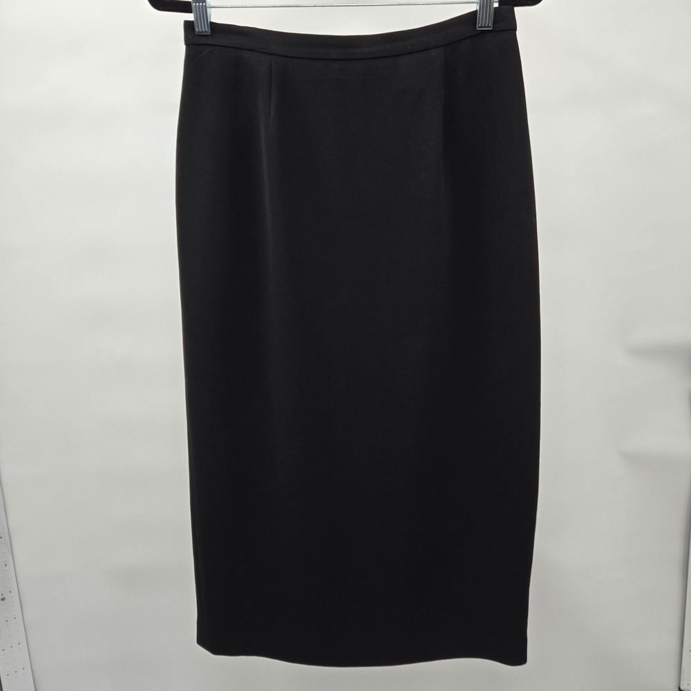 Annex Casual Corner Black Straight Midi Skirt‎ Women's Lined ~ Size 12P Vintage